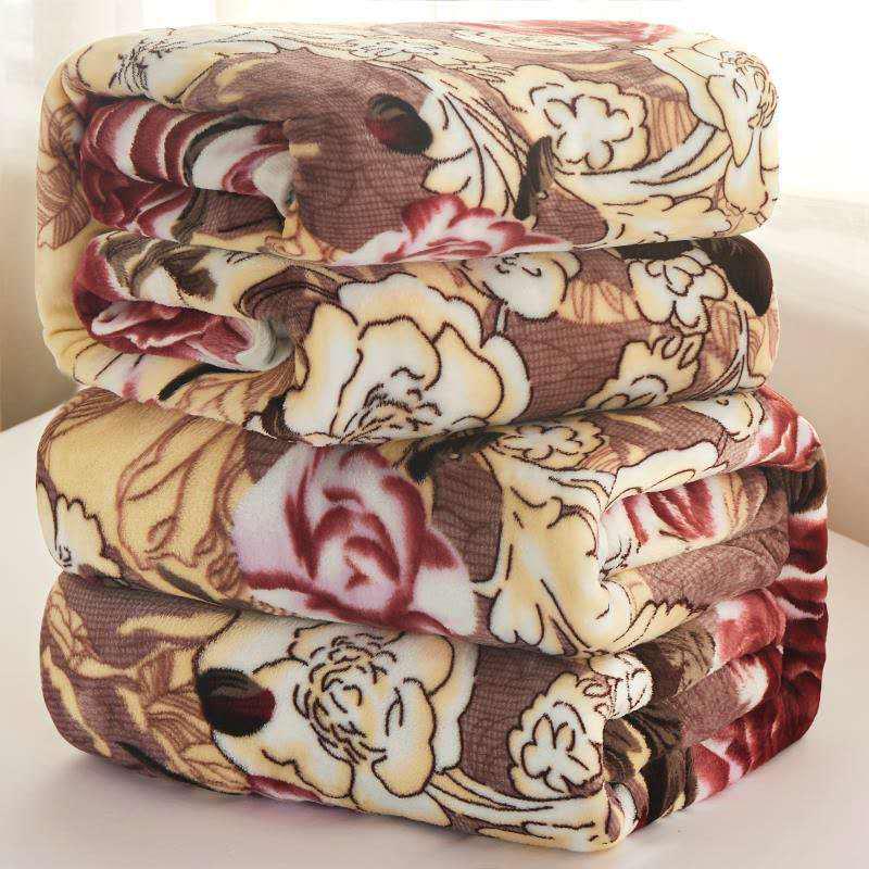 Flannel Coral Fleece Blanket for All Seasons - Air Conditioning & Winter Use