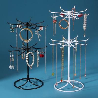 Metal Jewelry Display Stand Black White Trinkets Display Rack Keychain Shelf Watches Organizer