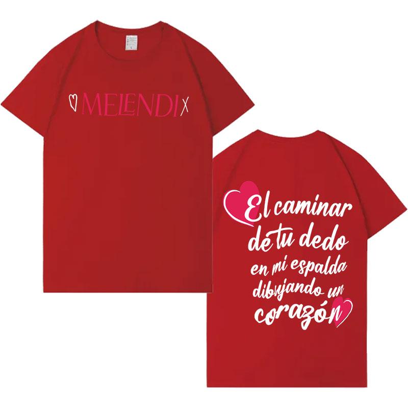 Singer Melendi Harajuku Album Tour Tshrit Mens Womens Fashion Crewneck Aesthetic 2026 Springsummer Short Sleeve Top Teenagers