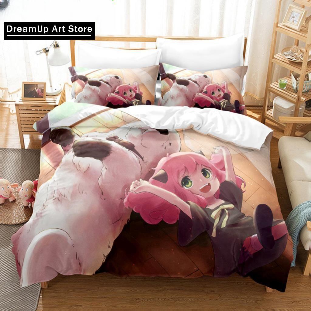 3D Anime SPY×FAMILY Anya Forger Comforter Bedding Sets Full Size Cartoon Duvet Cover Queen King Size Quilt Cover Pillowcase Sets