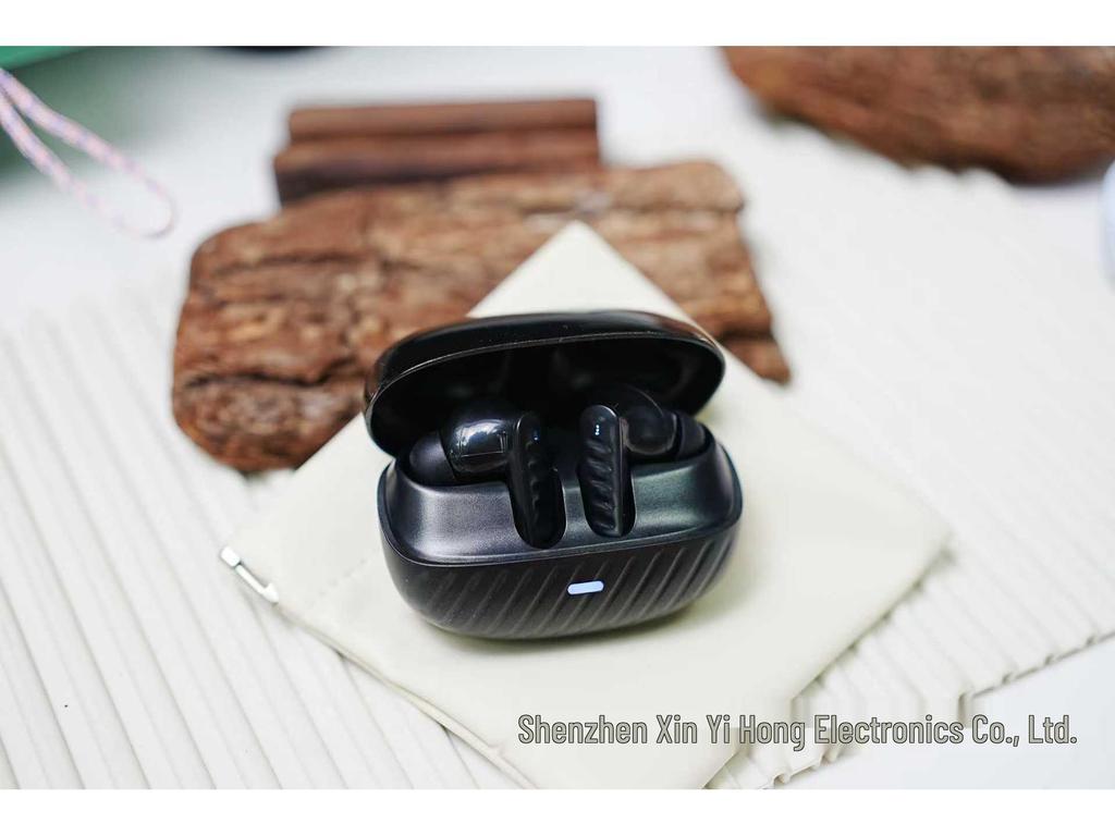 Water Drop Style Wireless Bluetooth Semi-In-Ear Earphones with Electroplated Frosted Transparent Case