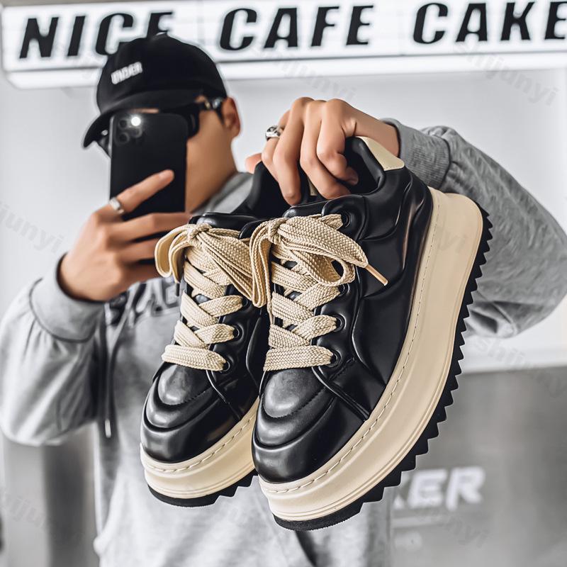 Fashion 2025 New Spring Men's Thick Soled Height Increasing Shoes Casual Sports Breathable Comfortable Fashion Trend Platform sneakers