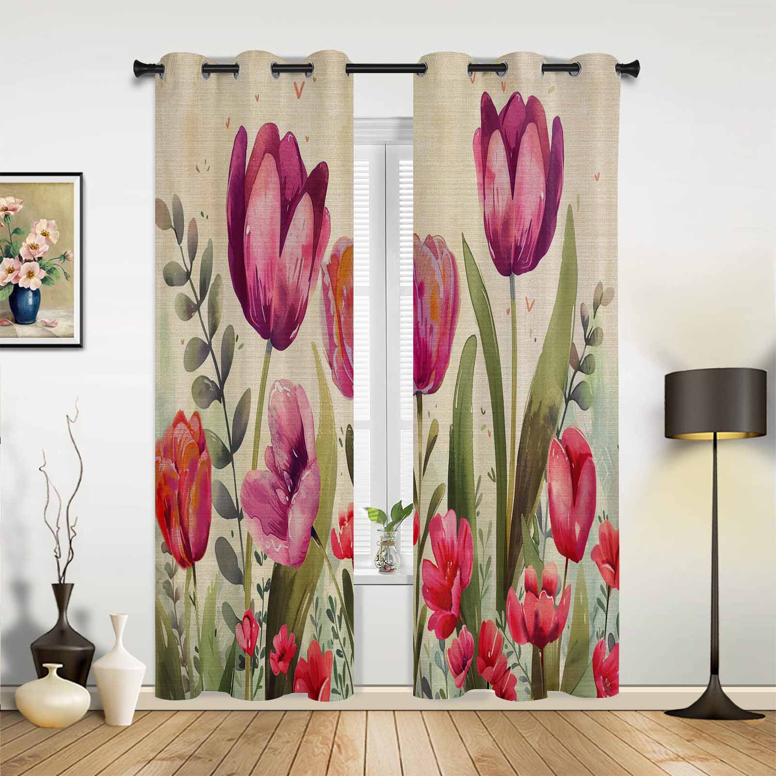 

Винтажные деревянные зернистые цветочные ромашки оконные шторы домашний декор шторы для спальни кухонные шторы панельные шторы для гостиной 135W x 60H(cm)