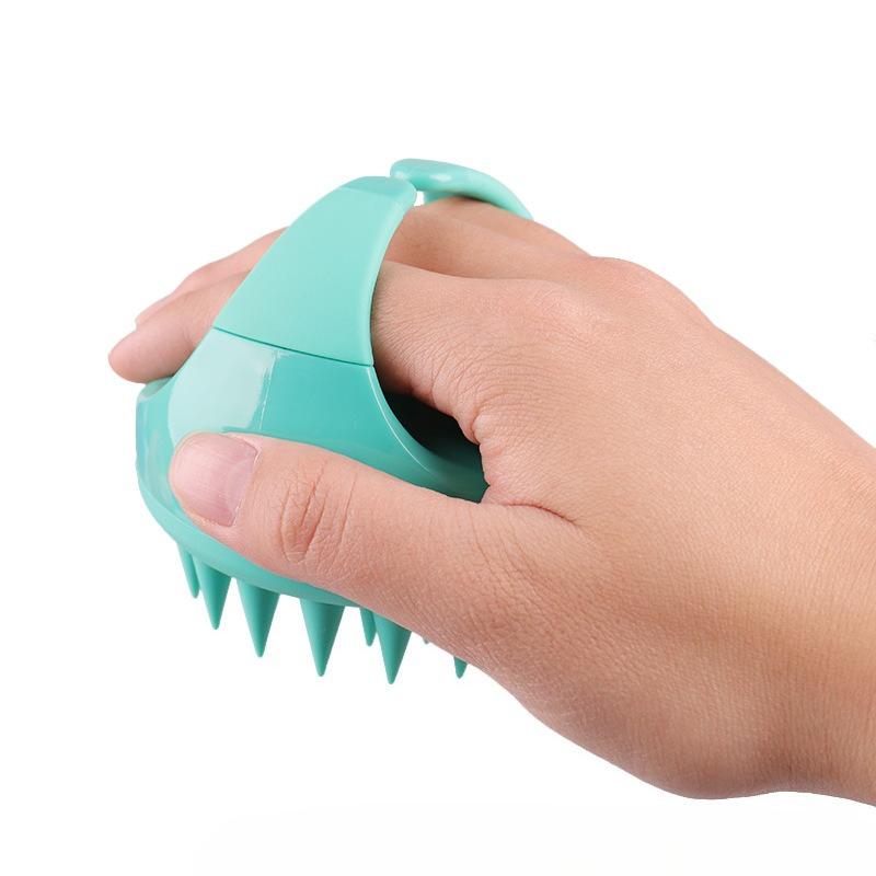 Silicone Handheld Scalp Massage Brush Anti-hair Tool with Horny Bristles for Shower and Beauty Treatments