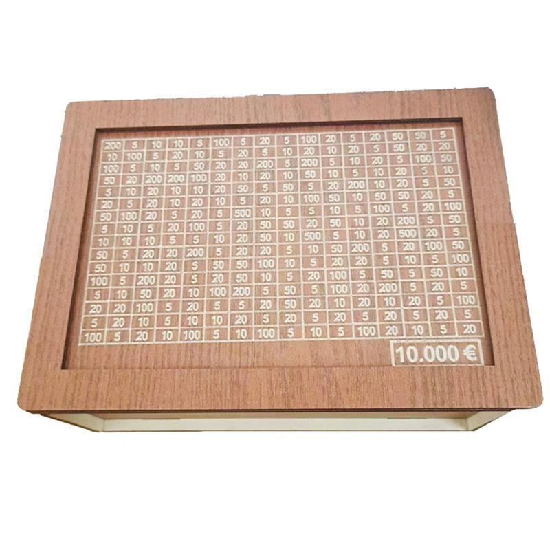 

M-Modern-Money Saving Box, Wooden Cash For Kids And Adults, Reusable Money Box With Countdown And Money Target, Challenge