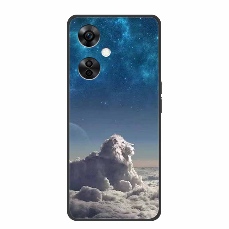 For OnePlus Nord CE 3 Lite 5G Cases Black Silicone Soft Cute Cat Rose Case For OnePlus Nord CE 3 5G Heart Lion Luxury TPU Cases