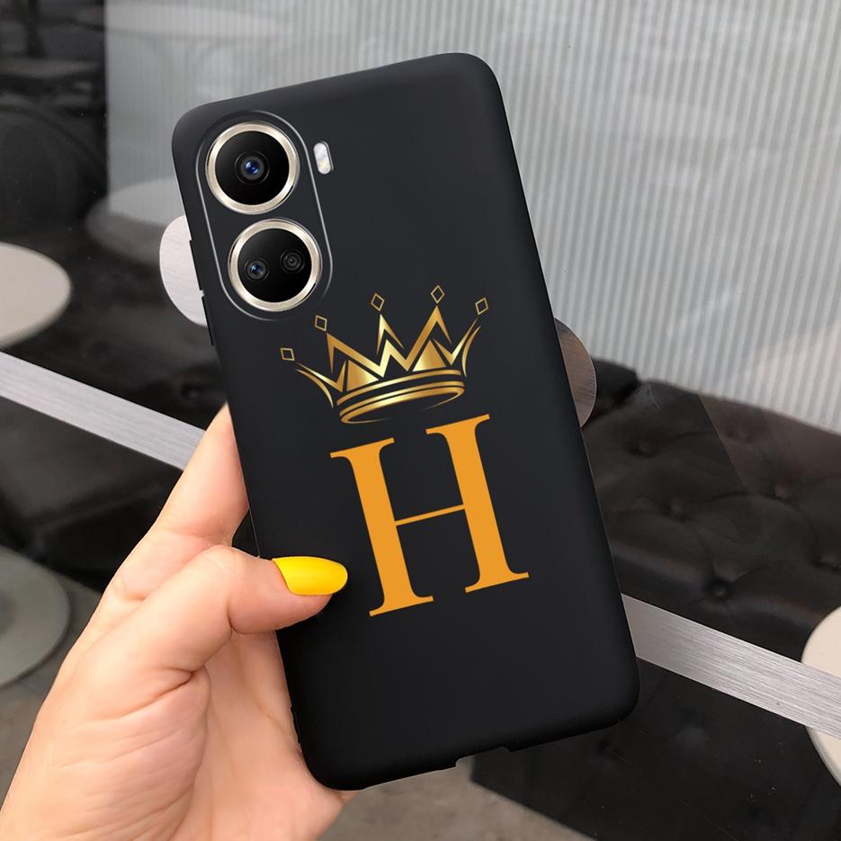 For Huawei Nova 10 SE Case BNE-LX1 BNE-LX3 Cute Initial Letters Cover Soft Silicone Phone Case For Huawei Nova 10 SE 10SE Bumper