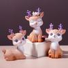 Resin Deer Figurine Statues Deer Dashboard Decorations Car Home Office Decor Craft Gifts Christmas Ornaments 8 Styles