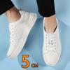 Atmungsaktive Unisex-Echtleder-Schuhe zur Höhenvergrößerung 5 cm Versteckte Absätze oder Flache Sohle Leichte & Rutschfeste Sneaker für Herren