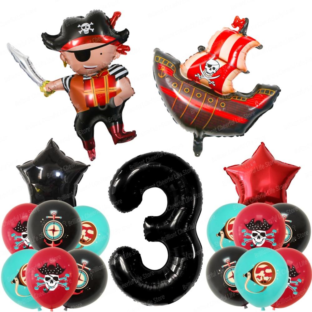 Caribbean Pirates Birthday Decorations Paper Plate Cup Napkins Banner Tablecloth For Kids Boys Baby Shower Pirate Party Supplies