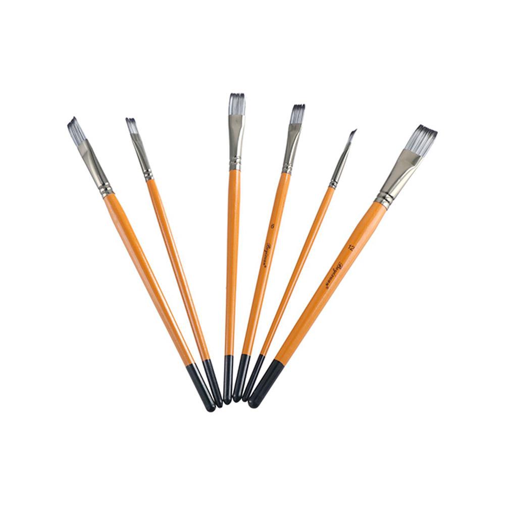 Wooden Handle Acrylic Oil Brushes Round Head Drawing Tool Painting Brushes Kits  Watercolor