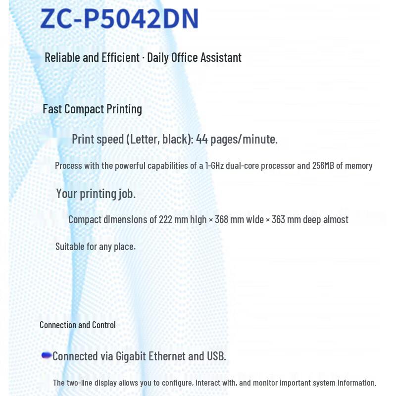 Zhongchu ZC-P5042DN A4 Black & White Laser Printer CN plug (adapter included)