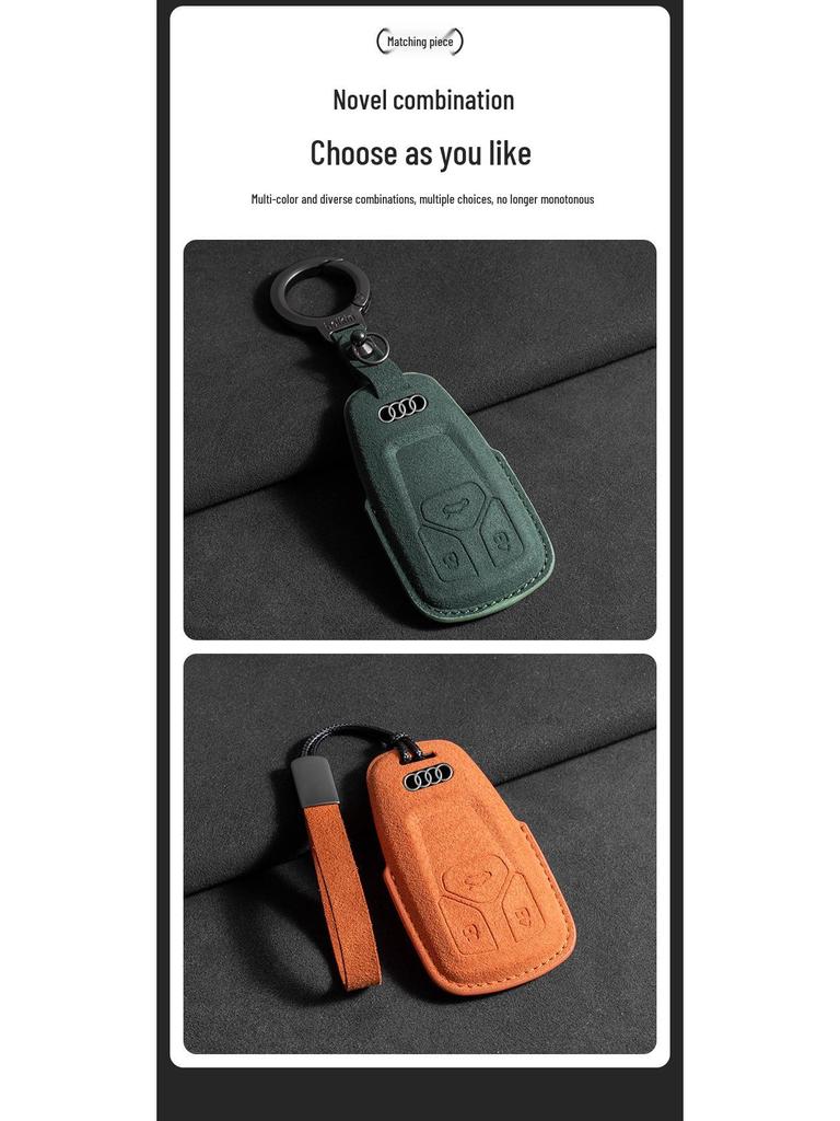 Mercedes Key Case with Alcantara, Compatible with E-Class, S-Class, C-Class, B-Class, GLC, GLB—Full Coverage Protection