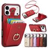 Crossbody Zipper Card Solt Wallet Leather Case For iPhone 17 Pro Max 16 15 14 13 12 11 Plus 16E Lanyard Bag Ring Holder Cover