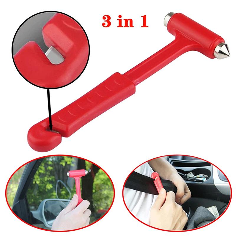 Ciocan 3 în 1 pentru geamuri sparte de mașină Instrument de siguranță de urgență pentru evadare Tăietor de centură de siguranță Spărgător de geamuri auto salvator