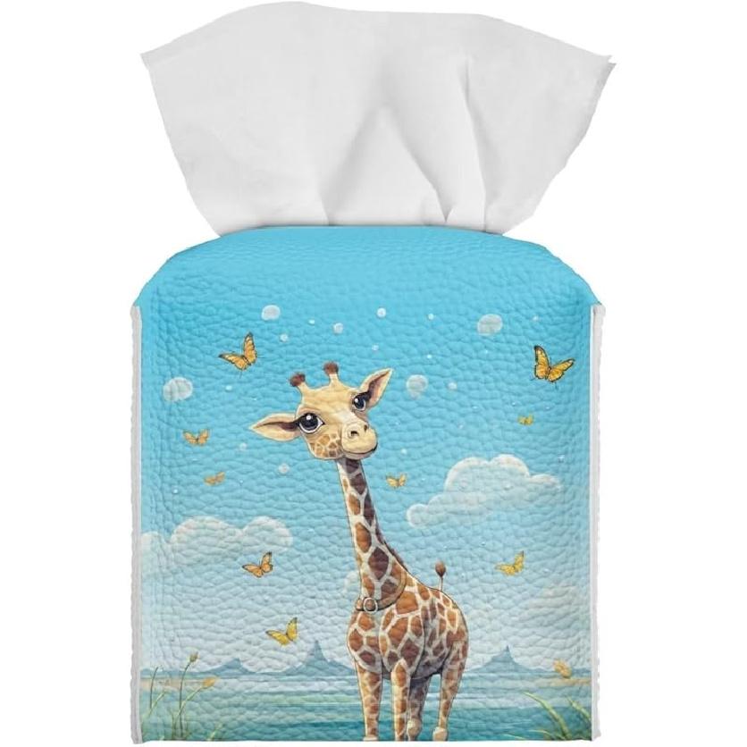 

DISNIMO Коричневий Квадратний Штучна Шкіра Святковий & Декоративний Різдвяний Сніговик Тримач для Коробки Серветок жирафовий