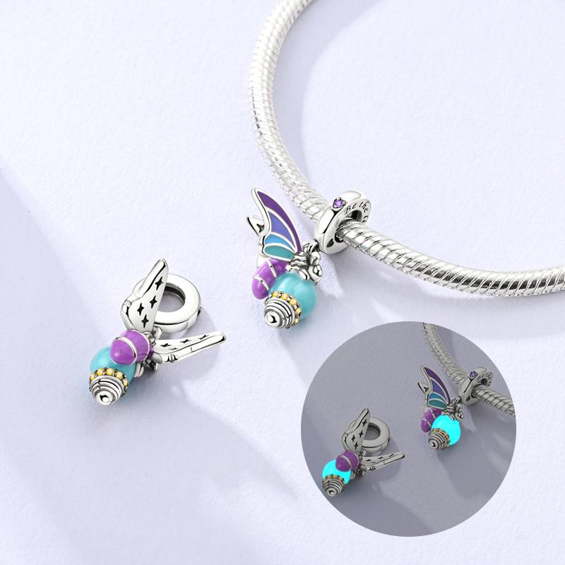 Neue Charms Plat Kupfer Blau Leuchtende Glühwürmchen Katze Hund Insekt Stern Charm Perlen Passen Original Armband DIY Damen Schmuck Anhänger