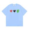 Japanese trendy brand heart-print short-sleeve T-shirt, unisex loose couple's summer casual daily versatile top