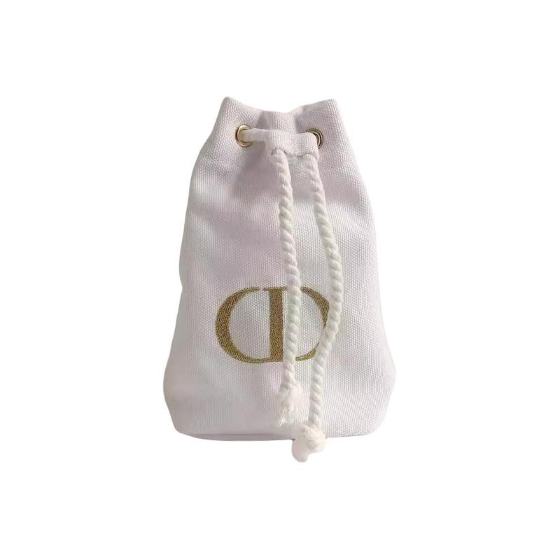 DIOR white CD drawstring cosmetic bag portable белый
