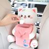 24x31cm Tissue Box For Car 2 In1 Cat Storage Organizer Cartoon Cute Car Trash Can Storage Box Universal Car Storage Organization