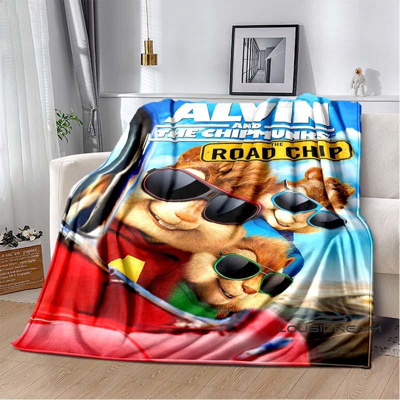 La manta de franela de la caricatura Alvin y las Ardillas es suave y cálida, adecuada para dormitorios, salas de estar, mesitas de noche, viajes