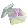Iridescent Acrylic Storage Box with Hollow Handle Heavy Duty Multi-functional Large Capacity Desktop Makeup Tray Basket Organizer Tissue Holder