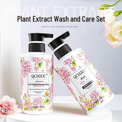 QCHZOC Botanisches Kirschblüten Shampoo & Spülung Set