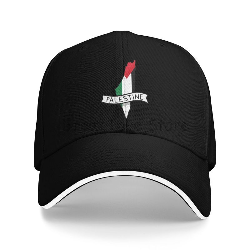 Palestine Flag Map Sticker Baseball Cap Casual Snapback Peaked Cap Unisex Sandwich Caps Sun Visor Bucket Hat Golf Hats