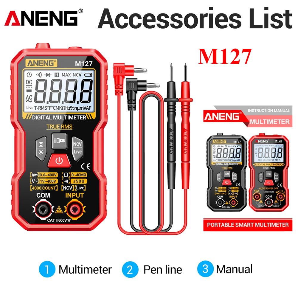 

Напруга струм Вольтметр Амперметр 6000 відліків NCV Опір Задня опорна рама інструментиЦифровий Мультиметр Тестер Автоматичний 600В Змінний струм