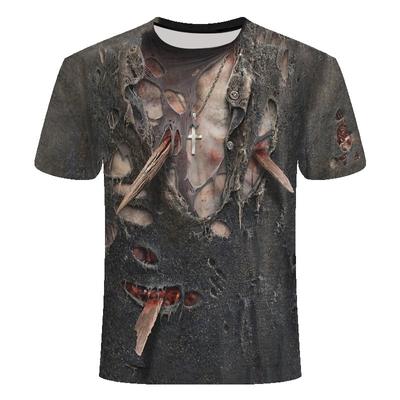 Pánské tričko Retro brnění 3D potisk Pánská móda Osobnost Krátký rukáv Letní Cool Streetwear Oversized topy