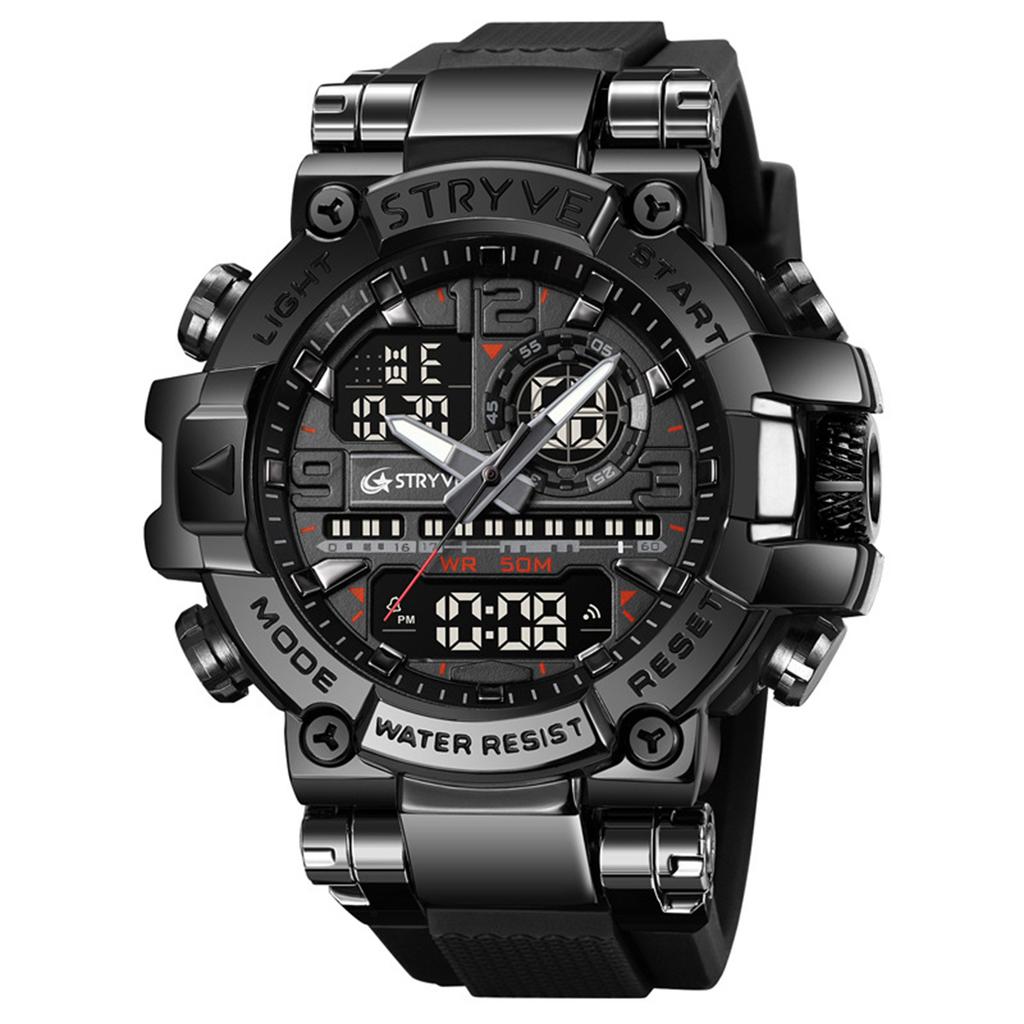 Men's Waterproof Luminous Running Alarm Clock Watch