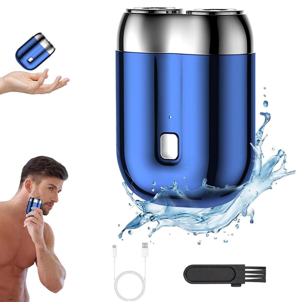 Portable Double-Headed Mini Magnetic Rechargeable Electric Shaver for Men Compact Travel-Friendly Grooming Tool USB Portable men