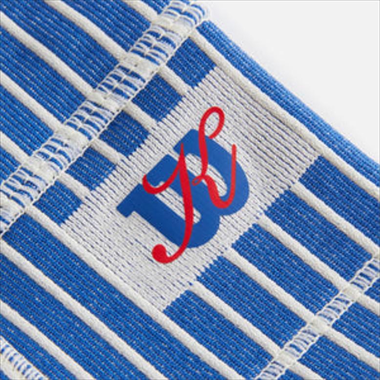 Kith X Wilson Collaboration Color Block Rayé Short Décontracté Jambe Droite Femme short Bleu-Quartz W91W314611WNVJ