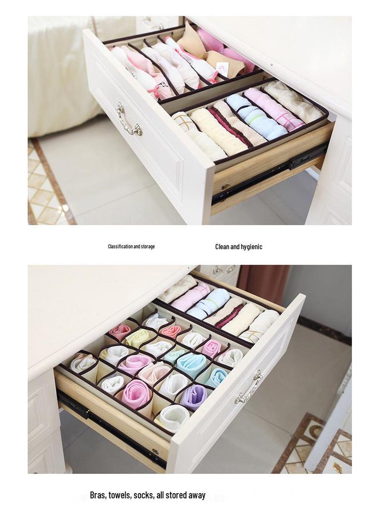 Foldable Underwear Storage Box Set - Four-Piece Wardrobe Organizer