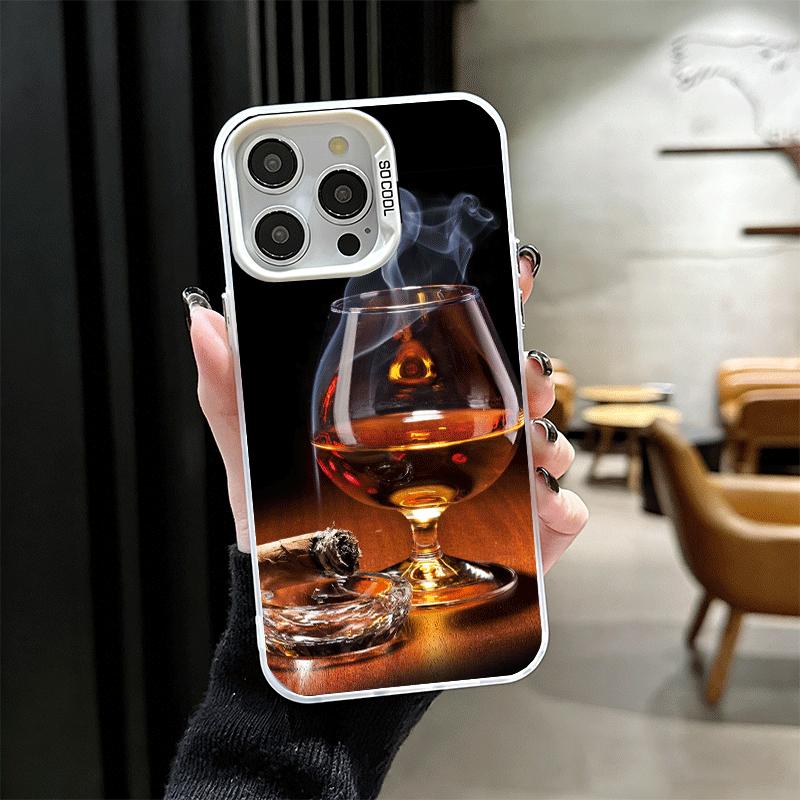 Cigar Whiskey Ice Drink Soft Phone Case for iPhone 15 16 17 Pro Max 17Air 16E 14 Plus 13 12 Mini Shockproof Cover Back Shell