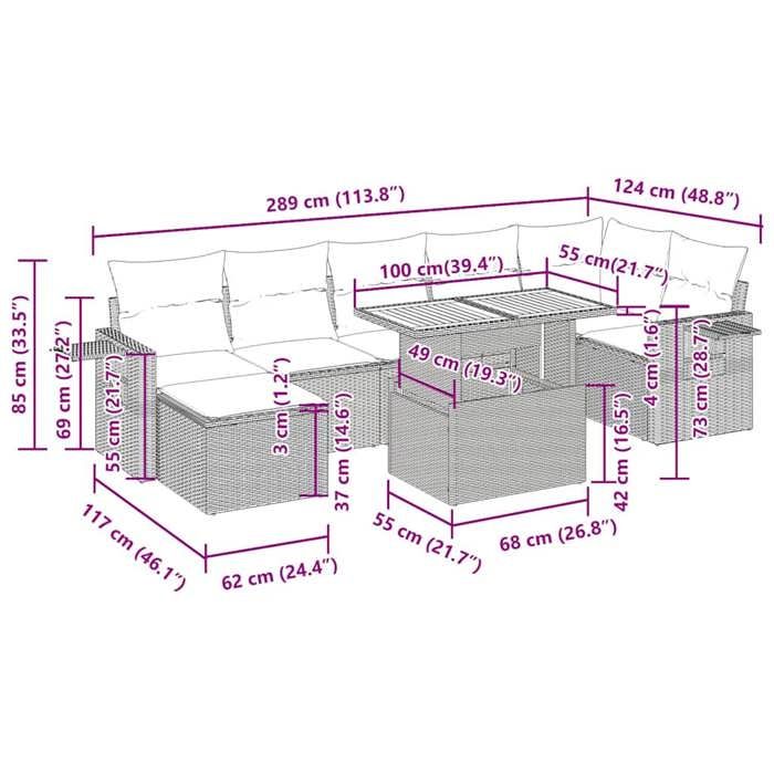 VidaXL Garden Lounge Set with Cushions 8 Pcs Beige Braided Resin 3327181
