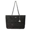 New Disney Mickey Series Polyurethane Synthetic Leather Tote Handbag, Shoulder Bag, Chain Bag Large Size Women's Black DHF41116-A