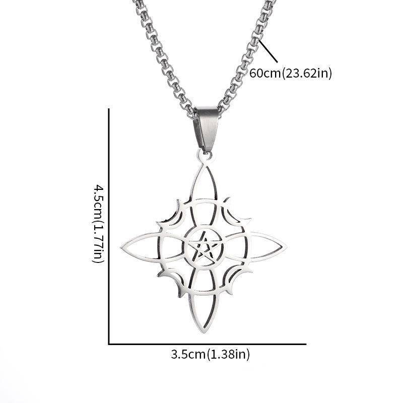 New Square Pendant Cross Pendant Necklace Irish Combination Gold Trendy Necklace Decoration