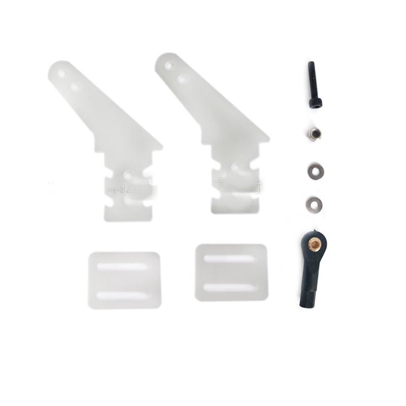 4PCS Glass Fiber Vertical Servo Rudder Rocker Arm Horn + Ball End Head Connecting Rod Set For 26-50CC Oil-powed RC Airplane