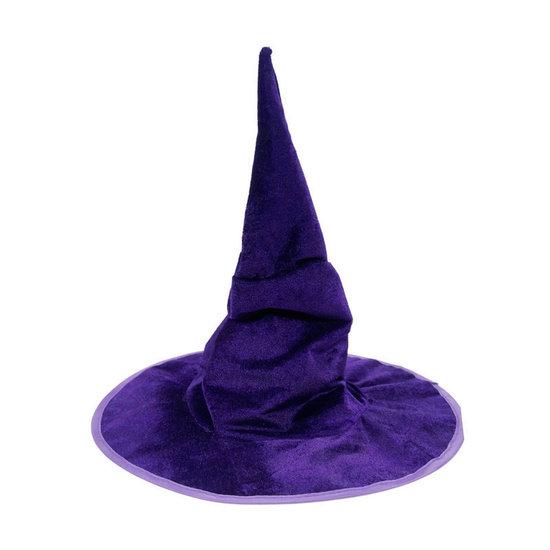 Velvet Pleated Witch Hats Multi Color Options For Halloween Party Cosplay Stage Performance Costume Dress Up Accessories