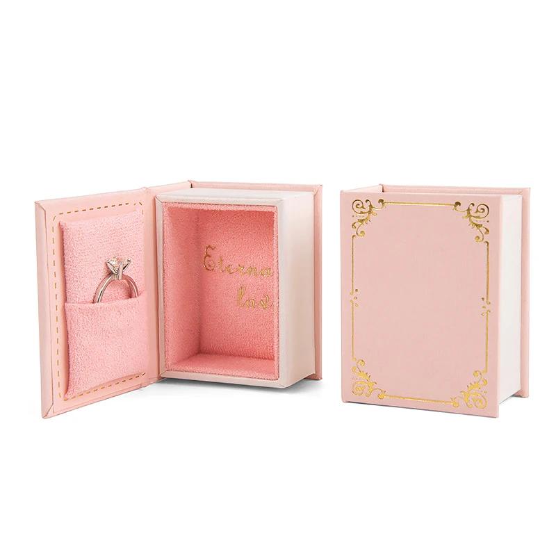 

Flip Book Shape Jewelry Box Necklace Ring Earring Storage Display Case Creative Magnetic Gift Box High-End Jewelry Organizer Box розовый
