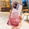 KEYSION Shockproof Plating TPU Phone Case for TECNO Spark Go 2 Pop 10 Glitter Jewelled Swan Kickstand Cover for Infinix Smart 10