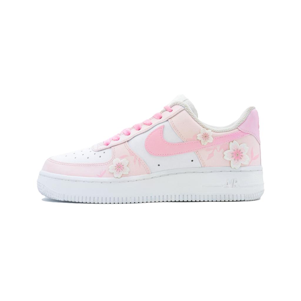 Nike Air Force 1 Cherry Blossom Bubble Cow Leather Abrasion Resistant Abrasion Resistant Height Increasing Low top DH2920-111(Team919-)