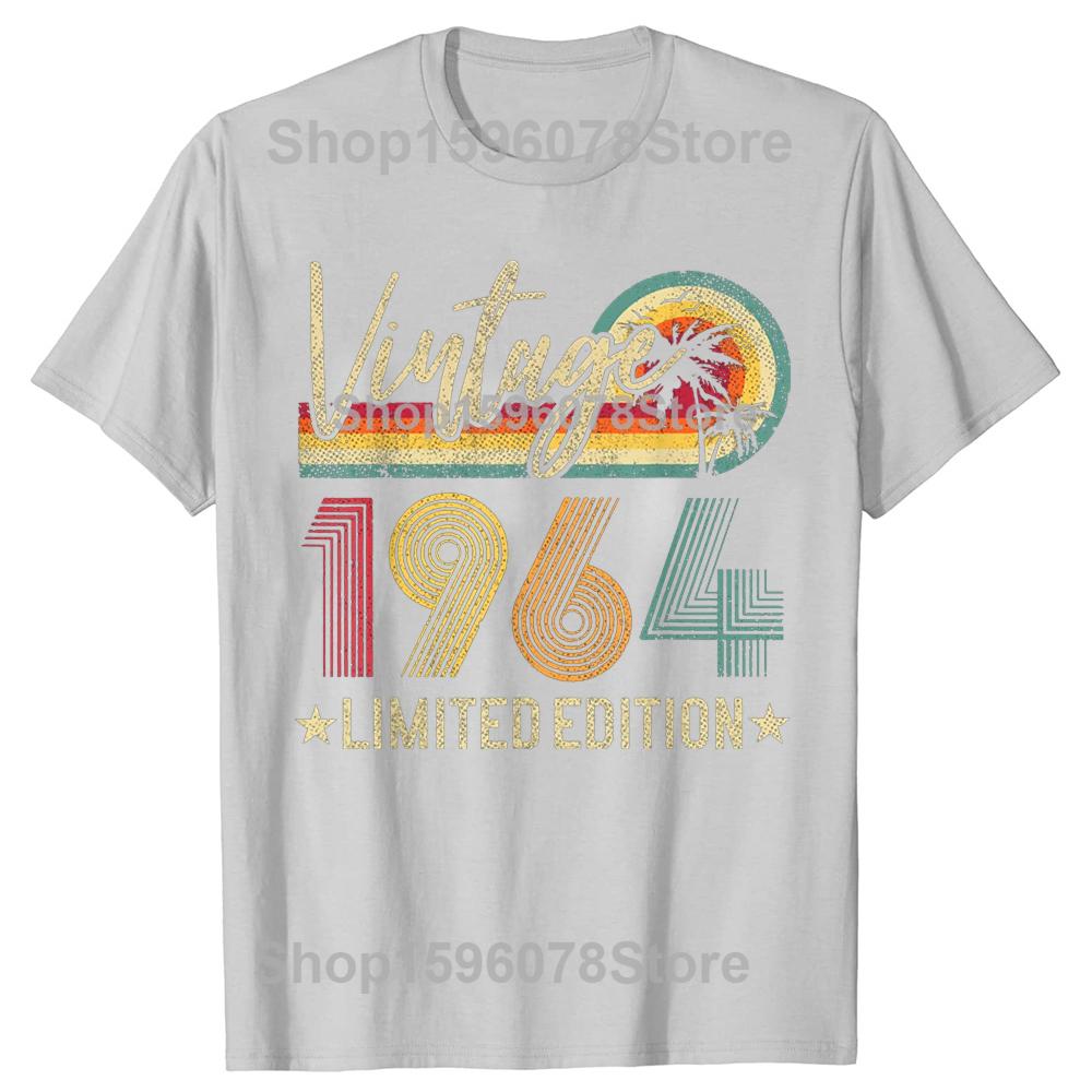 Vintage 1964 62th Birthday Gift 62 Years Old Limited Edition T Shirt Graphic Cotton Streetwear Short Sleeve Summer Style Tshirt