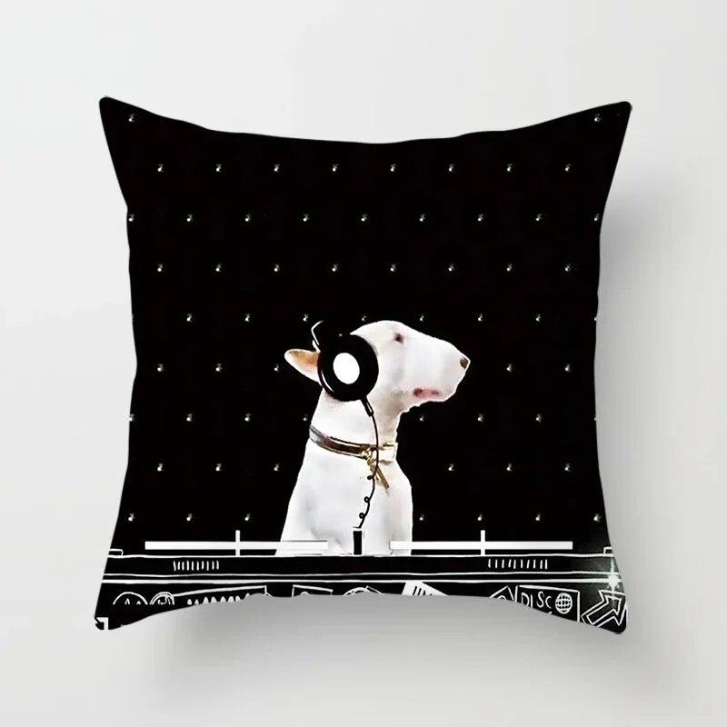 Bedroom Sofa Car Cushion Cover Cartoon Bulldog Series Pillow Gift Home Office Decorative