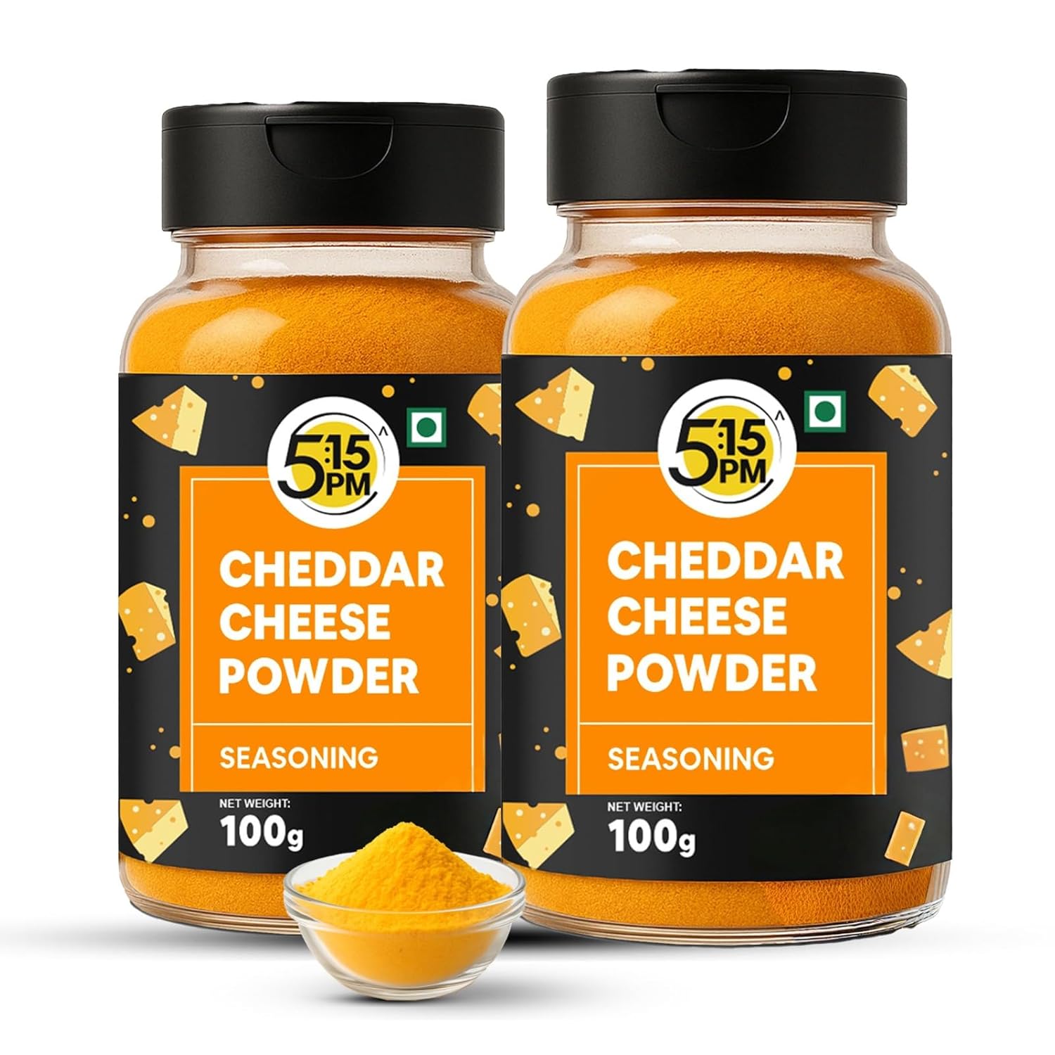 

5:15PM Cheddar Cheese Powder for Pasta Pizza Nachos Fries Popcorn 100g X Pack of 2 Seasoning