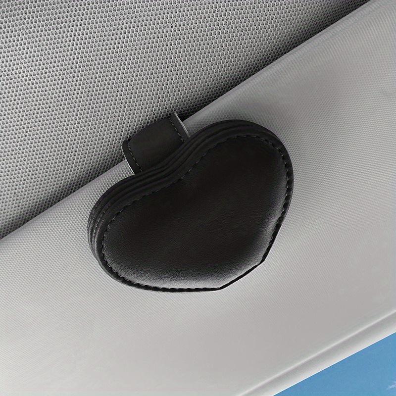 Car Mounted Glasses Clip Multifunctional PU Leather Sunglasses Clip Car Sunshade Card Storage Ticket Clip