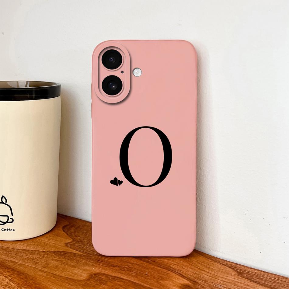 Simple Case For iPhone 17 Pro Max / iPhone Air Heart Letters Phone Cover For iPhone17 Camera Protection Anti Drop Soft Funda