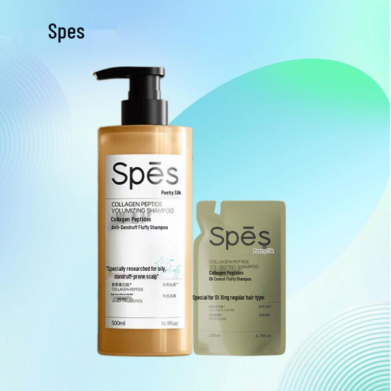 Spes Collagen Peptide Volumizing & Repair Hair Care Sets 500ml Shampoo + 200ml Refill