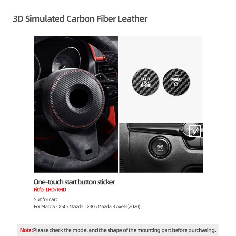 Betterhumz For Mazda 3 Axela CX50 CX30 - Made of Alcantara Engine Ignition Start Stop Trim Stickers Car Interior Accessories